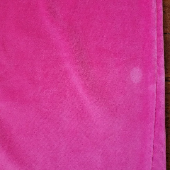 Juicy Couture Vintage Pant Women's Medium Hot Pink Velour Y2K Low Rise Wide Leg - Picture 7 of 11